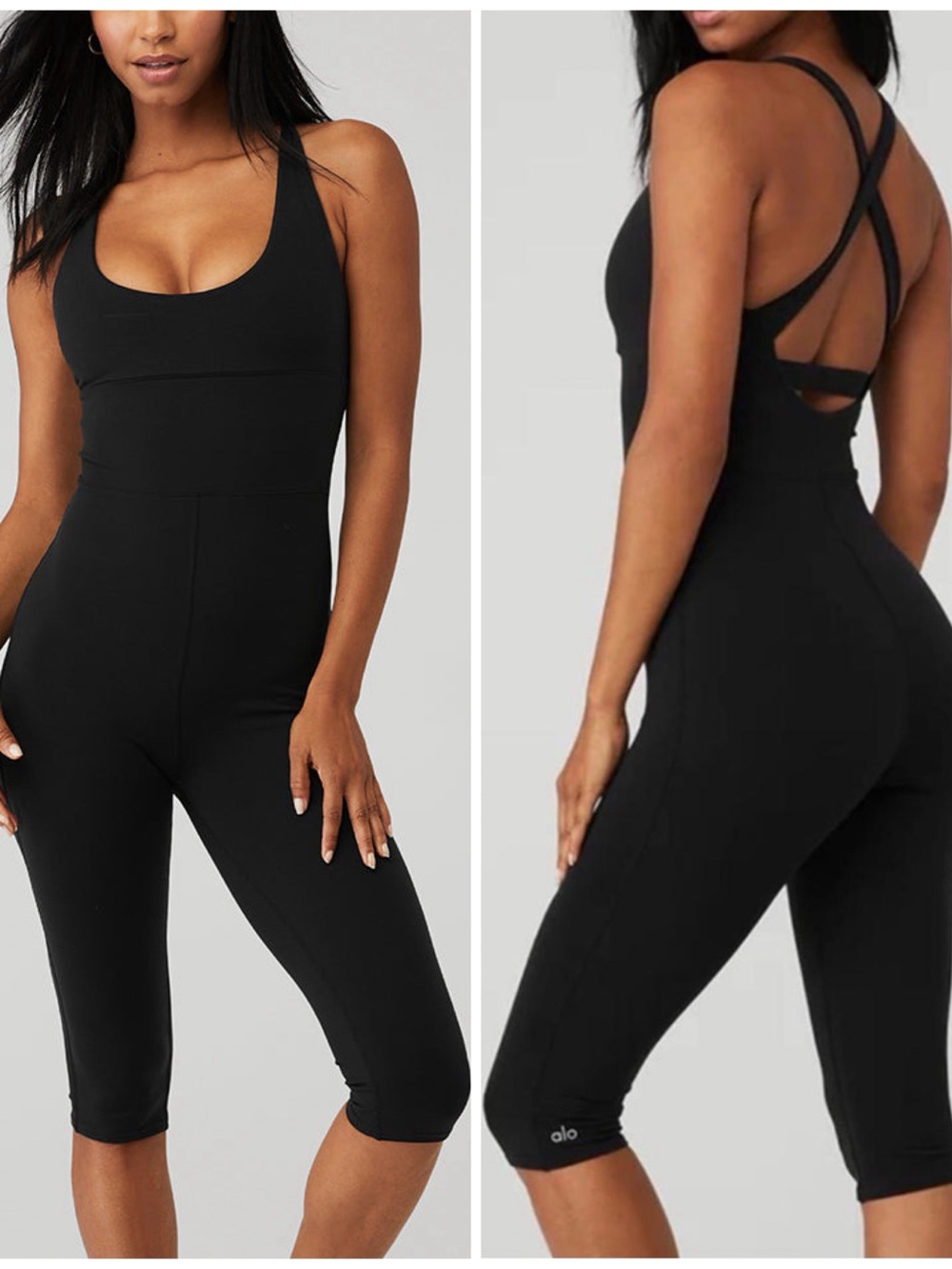 ALO Airbrush Physique Onesie in Black Size Small